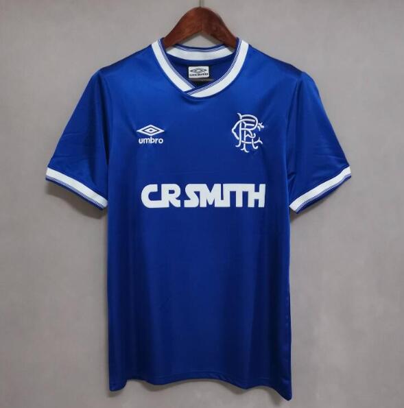 1984-87 Rangers Retro Blue Home Kit Soccer Jersey